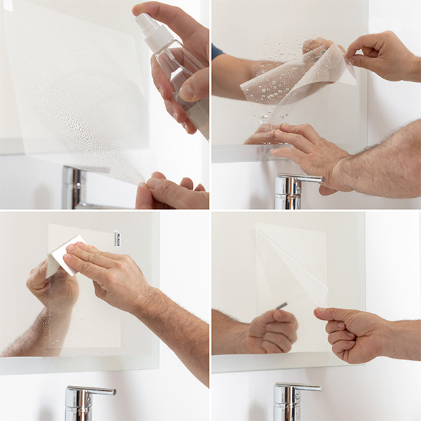 Spejlfolie med antidug, 2-pak