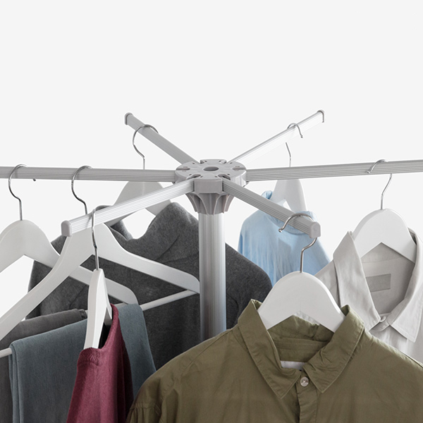 Portabelt tøjstativ 1000W hvid