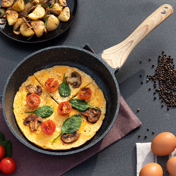 Premium stegepande med granit effekt (24 cm)