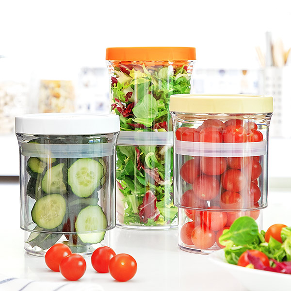 Størrelsesjusterbare opbevaringsbokse (3-sæt)